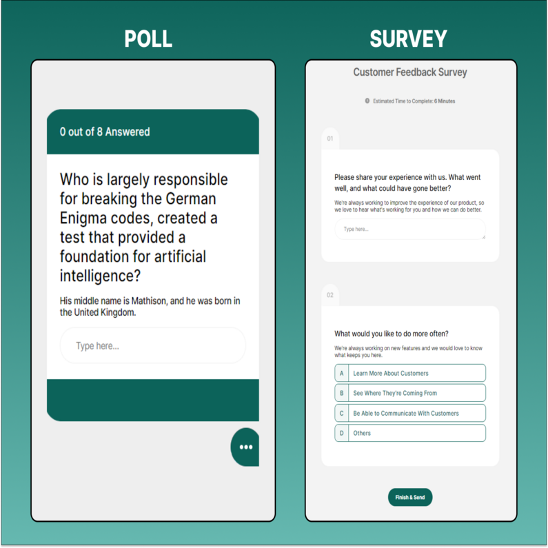 Previews of Poll and Survey