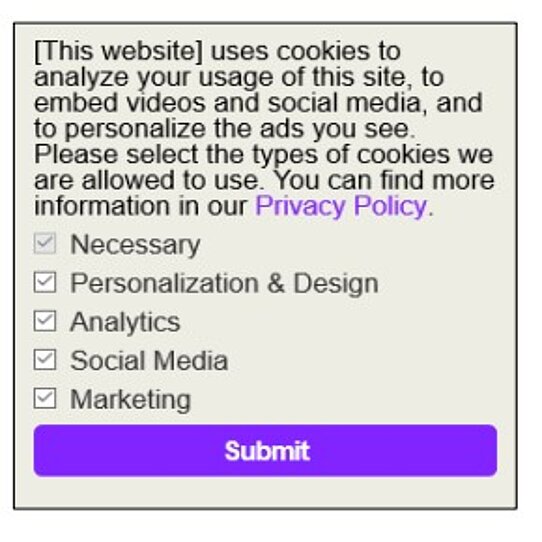 Consent notice categories non nudging