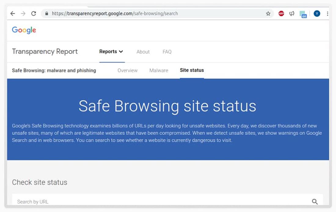 Google Safe Browsing-Schnittstelle