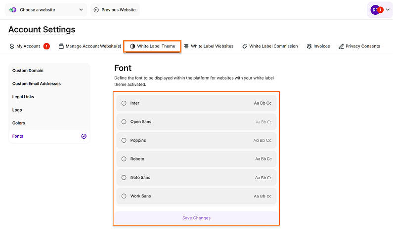 Customize the Font