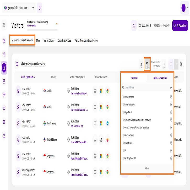 Optimize Your Latest Visitors List with Filters