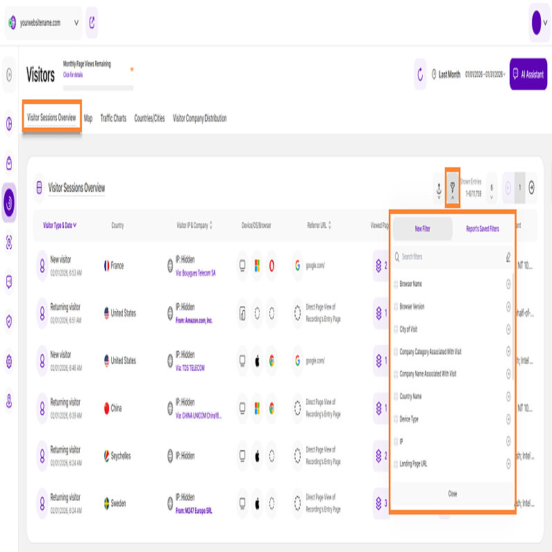 Optimize Your Visitors List with Filters
