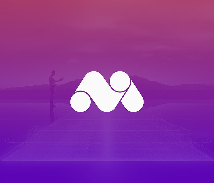 Ein abstraktes Bild, das Matomo mit einem zentrierten Logo darstellt