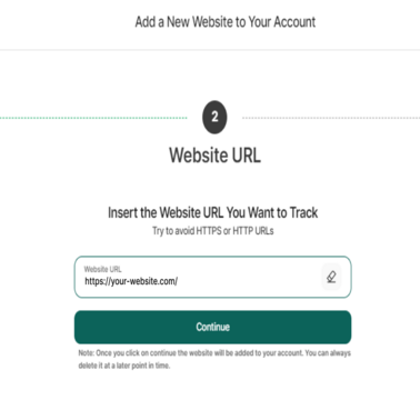 Add a new website to your account