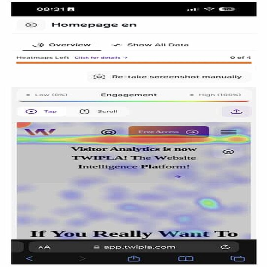 TWIPLA's new mobile view makes better use of space TWIPLA's mobile heatmaps interface