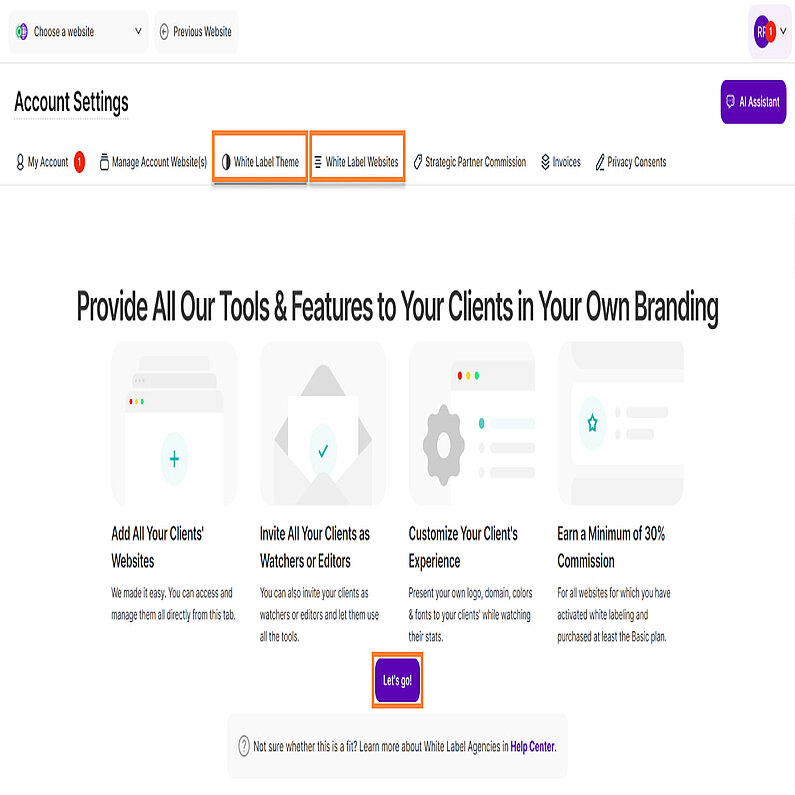 White Label-Funktion aktivieren