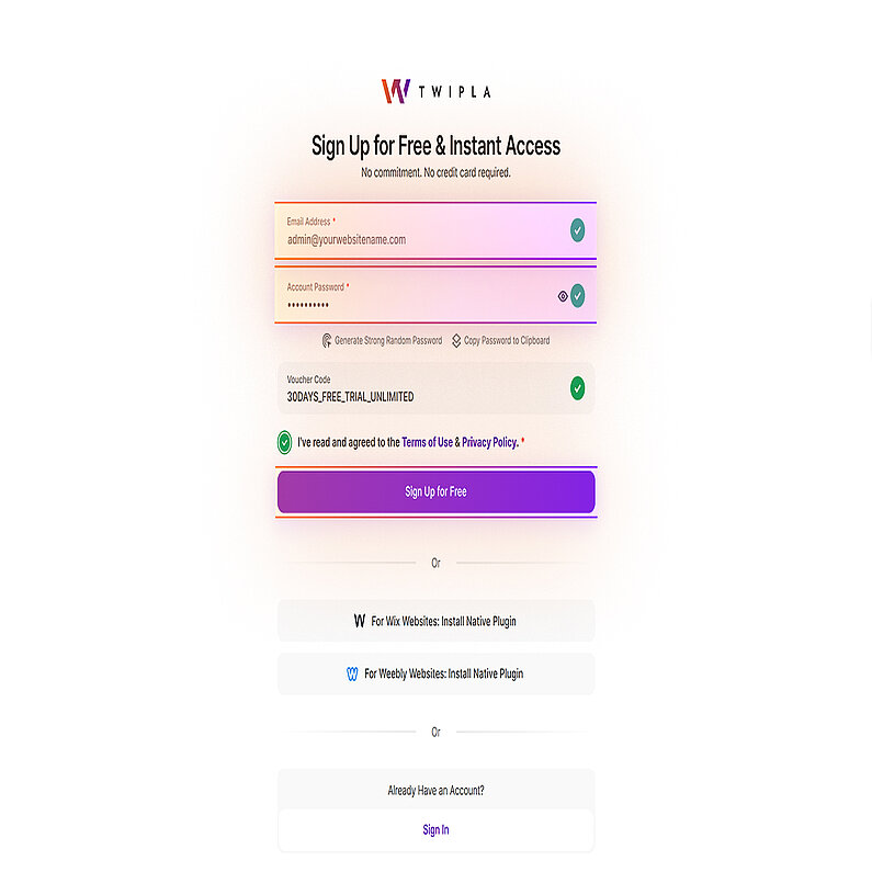 înregistrați-vă pentru un cont nou