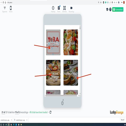 Lucky Orange click heat map with few interactions Lucky Orange click heat map with few interactions
