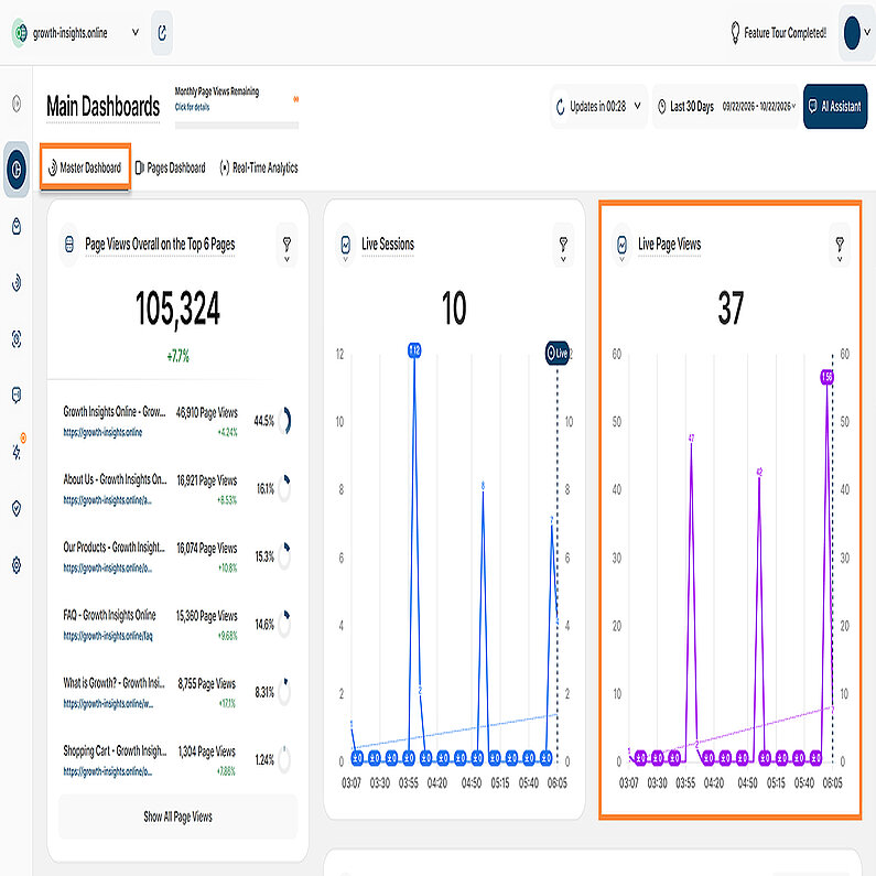 Live Page Views Report Block Live Page Views Report Block