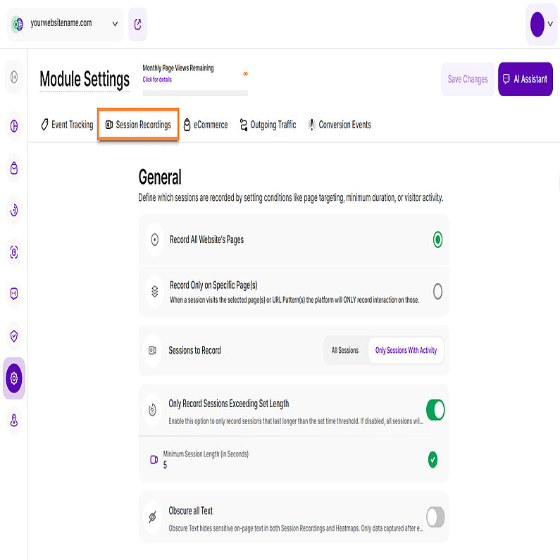 Gestionați setările înregistrărilor sesiunii dvs. Gestionați setările înregistrărilor sesiunii dvs.