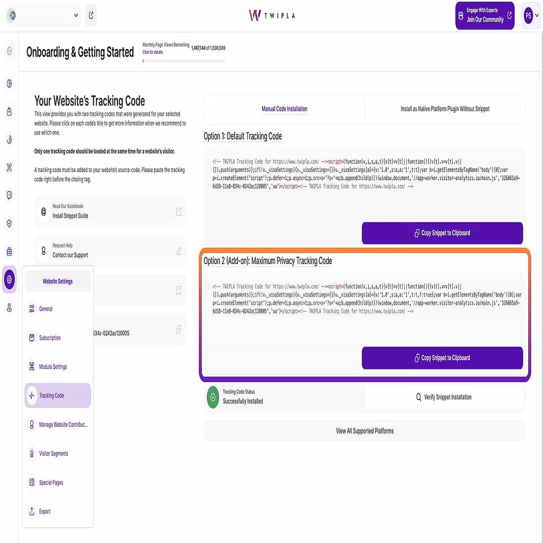 Additional maximum privacy tracking code Additional maximum privacy tracking code
