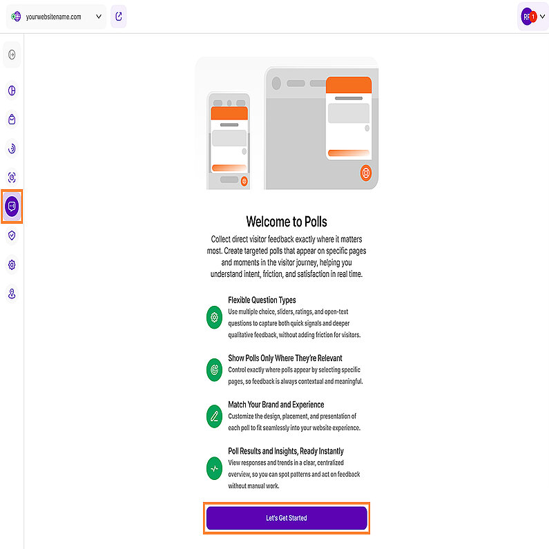 Activation Screen for the Polls Feature