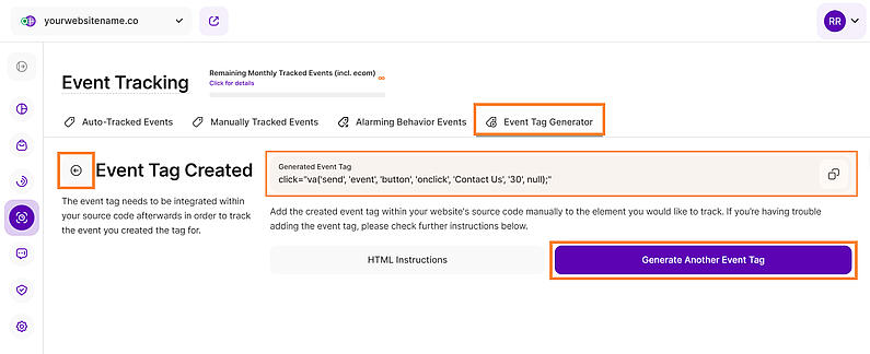 Generated Event Tag