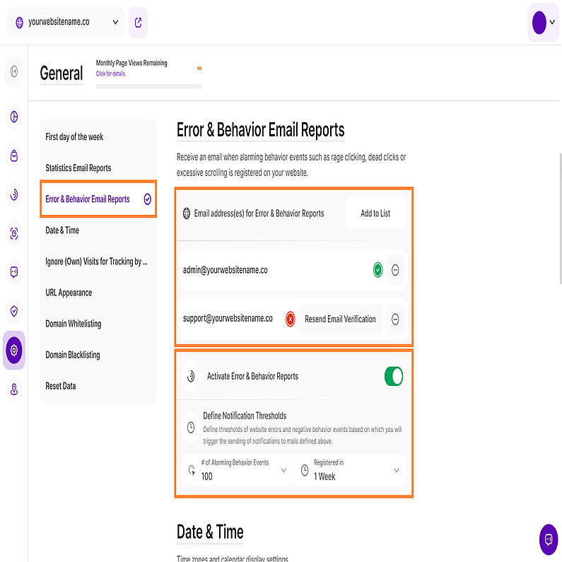 Gestionați rapoartele de e-mail privind erorile și comportamentul Gestionați rapoartele de e-mail privind erorile și comportamentul