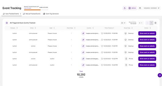 Event Tracking Updates