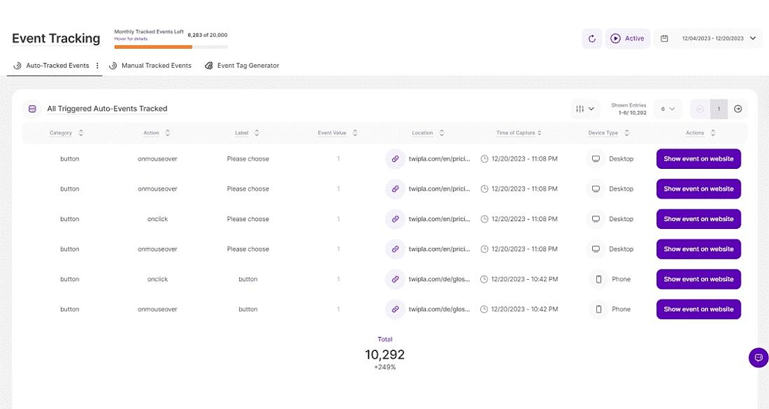 Event Tracking Updates