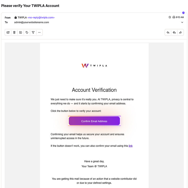 Confirm your email address