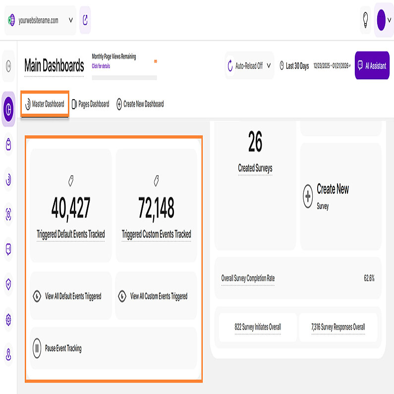 Overview of Event Tracking in the Master Dashboard