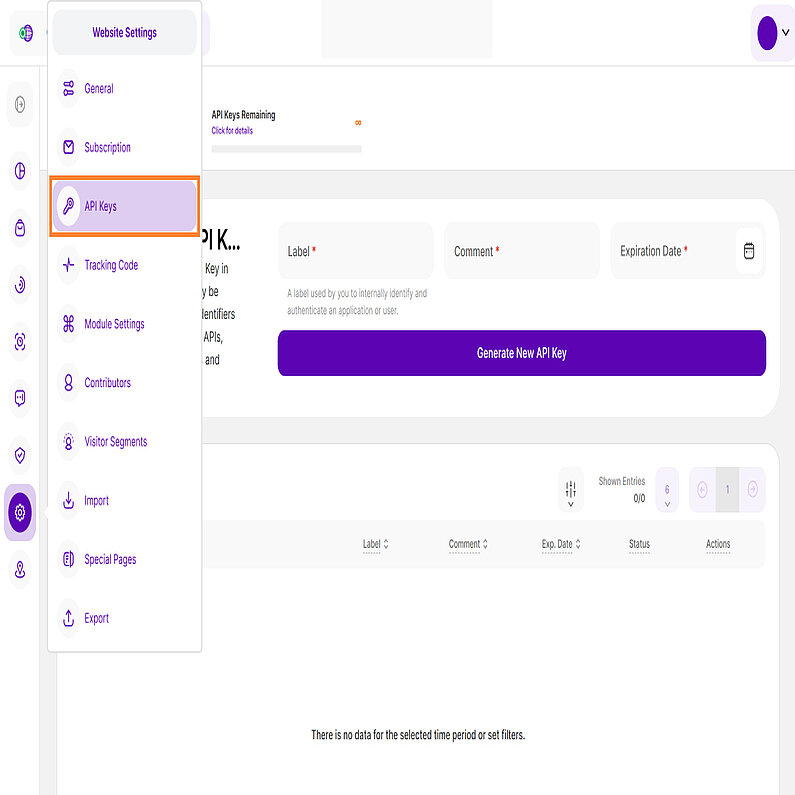 Gestionarea cheilor API Gestionarea cheilor API