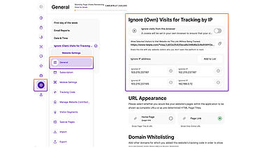 Website Settings Ignore Own Visits
