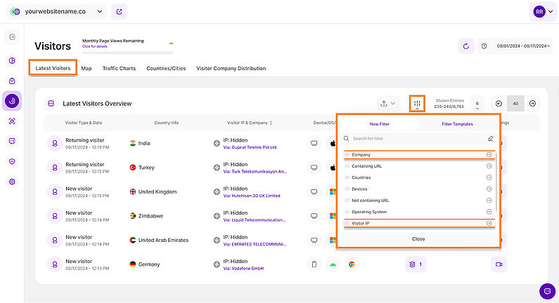 Optimize Your Latest Visitors List with Filters