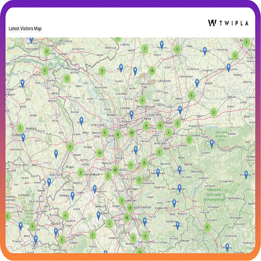 TWIPLA shows the location of website visitors in map form Piwik PRO TWIPLA comparison visualizations