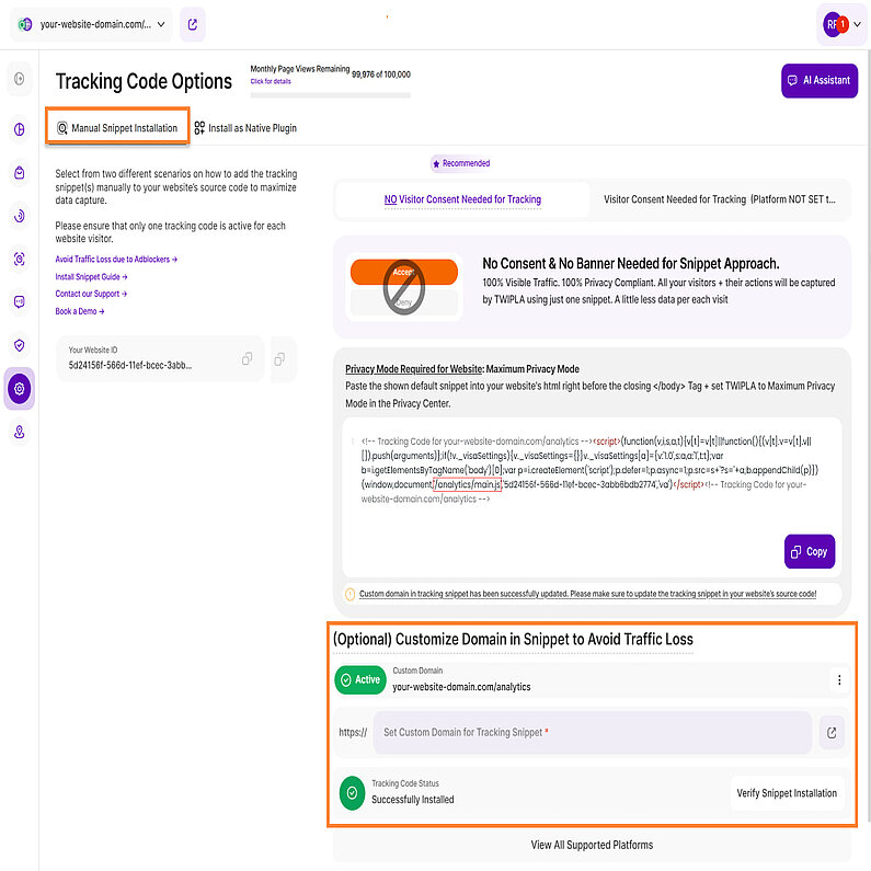 Konfigurieren der benutzerdefinierten Domain unter Verwendung der gleichen Domain der Webseite 