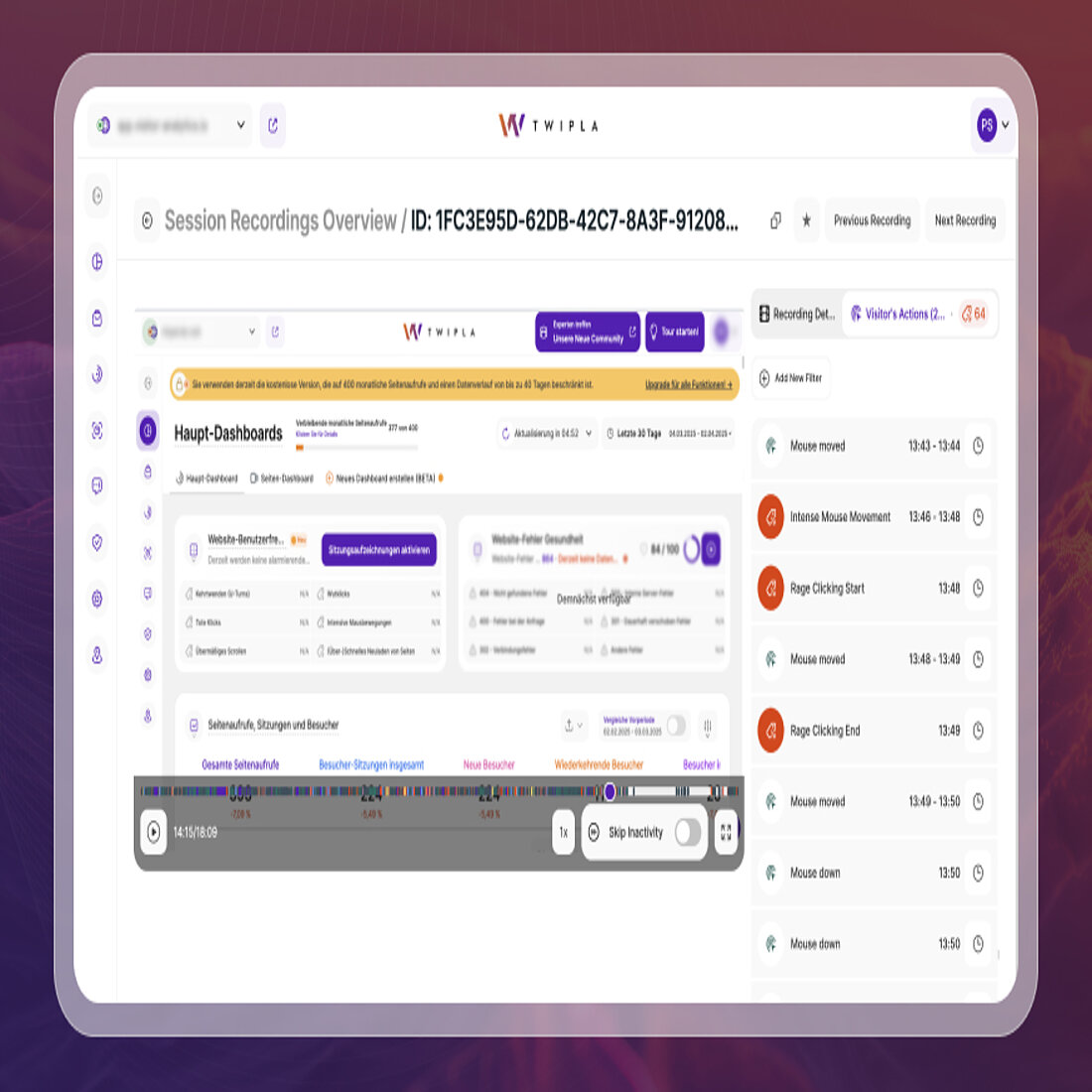 Untersuchen Sie den Berichtsblock Website Usability