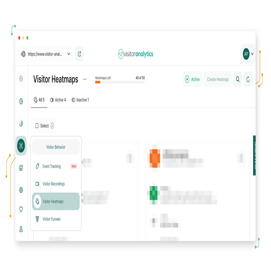 Visitor Analytics Heatmaps View