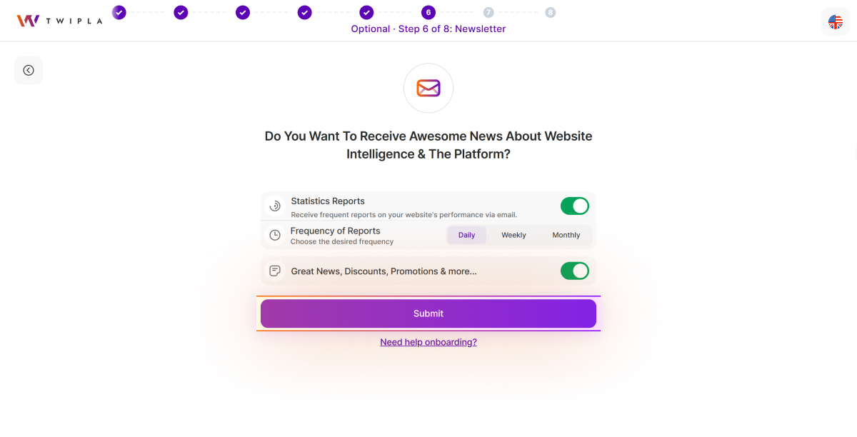 Nachrichten über Website Intelligence erhalten